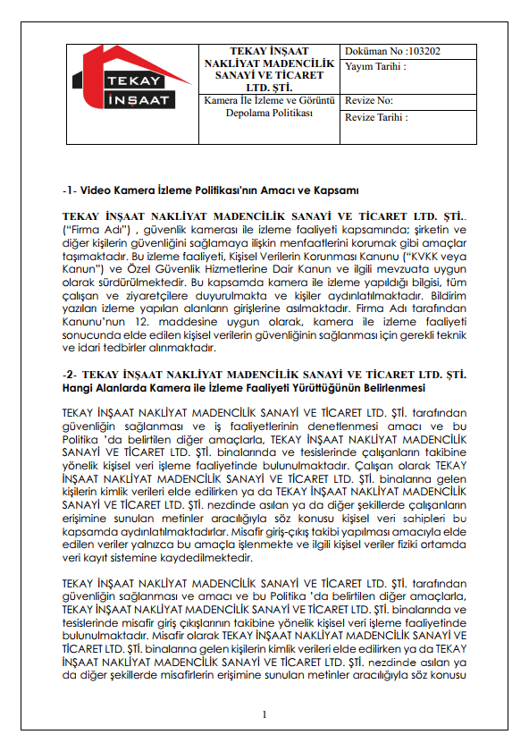 Tekay İnşaat belge 3